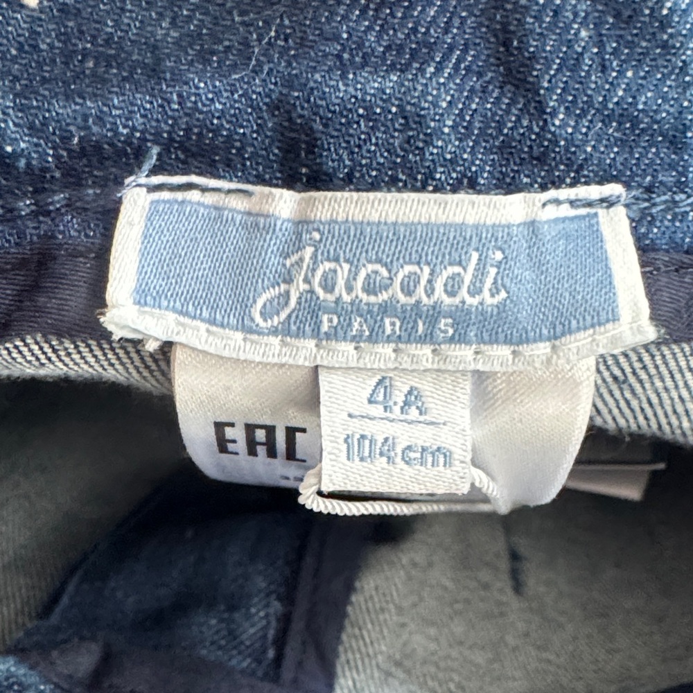 Jacadi Paris Blue Jeans with Pink Trim Ruffle Pocket Detail - Picture 9 of 15